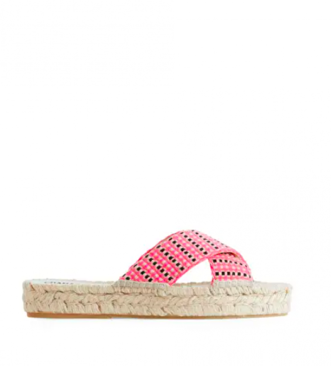 Espadrille met dikke zool