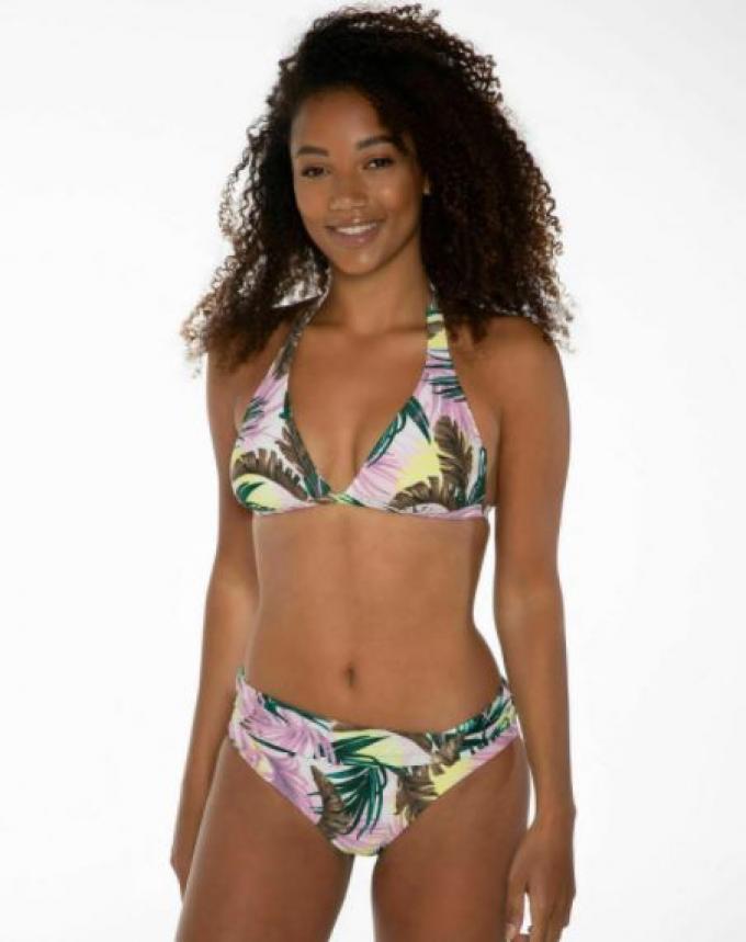 Driehoek: bikini met fleurige palmboom print