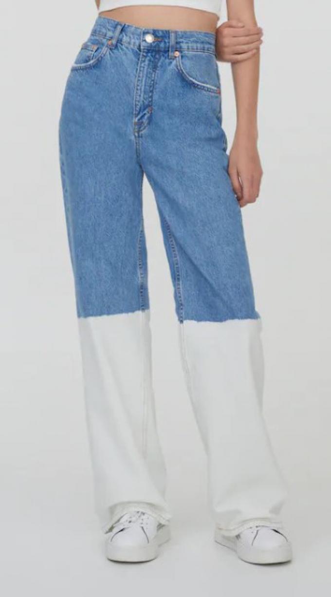 Flared jeans met tie-dye effect