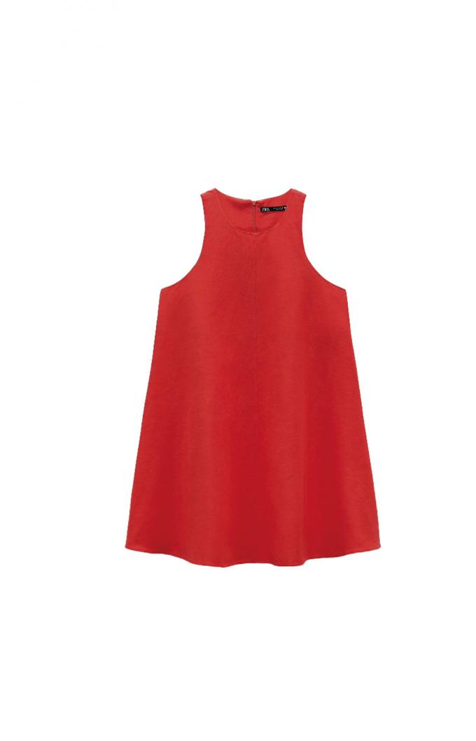 Korte rode a-lijn jurk