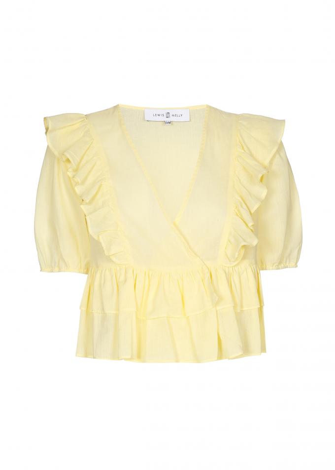 Gele ruffle blouse
