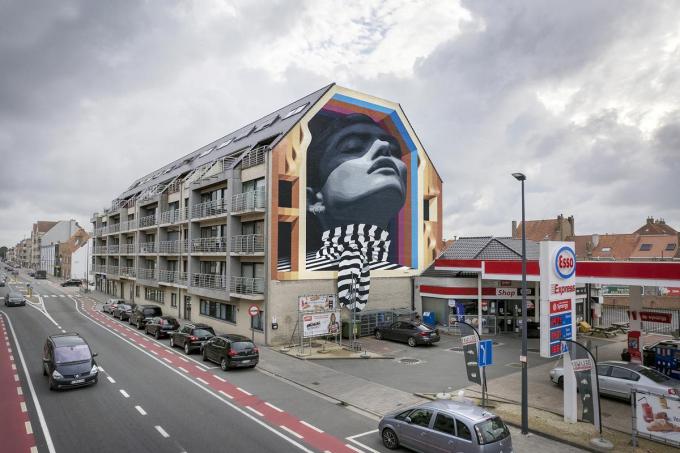 Het werk van Medianeras is te zien op de Torhoutsesteenweg 413.