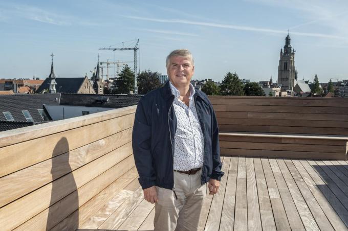 Vanop het dakterras heb je een prachtig zicht over de Roeselaarse binnenstad.