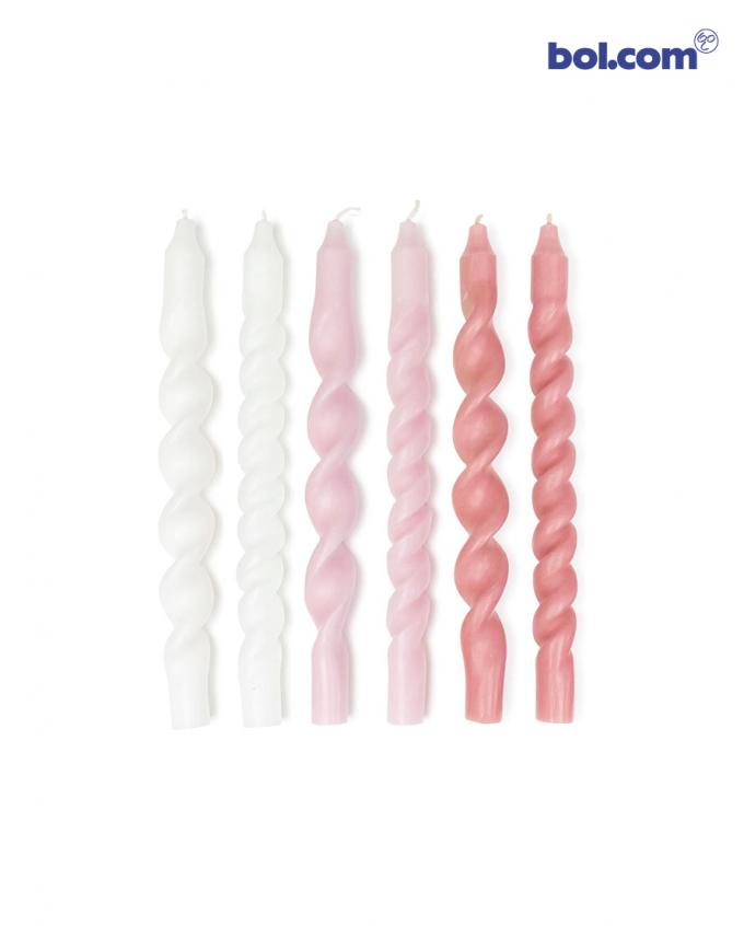 Gedraaide kaars (set van 6)