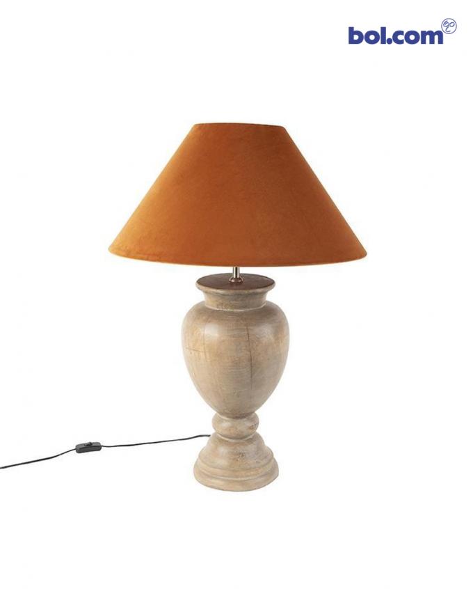 Tafellamp met oranje kap