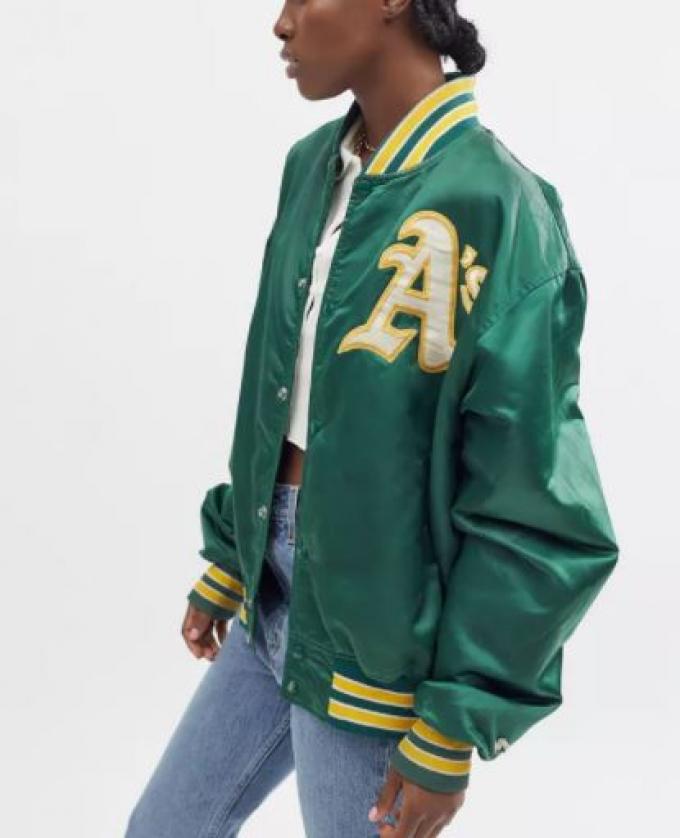 Urban renewal vintage baseball jasje in groen