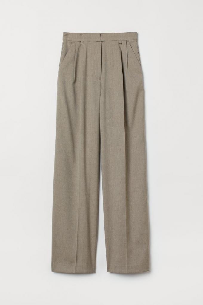 Oversized pantalon met brede pijpen en plooitje