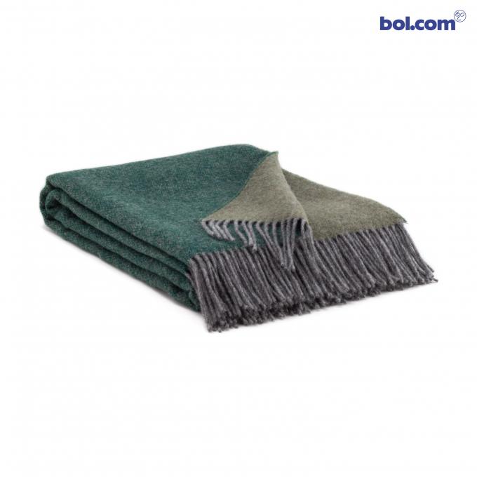 Groene plaid van Nieuw-Zeelandse wol