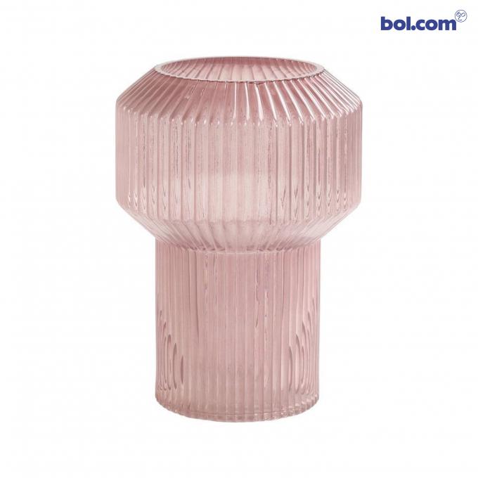 Roze glazen vaas
