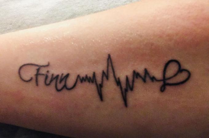 De tattoo voor Finn.