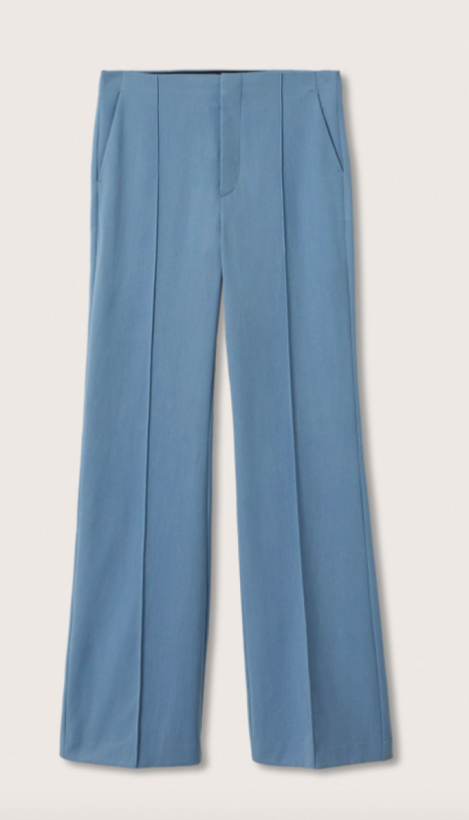 Le pantalon évasé bleu ciel
