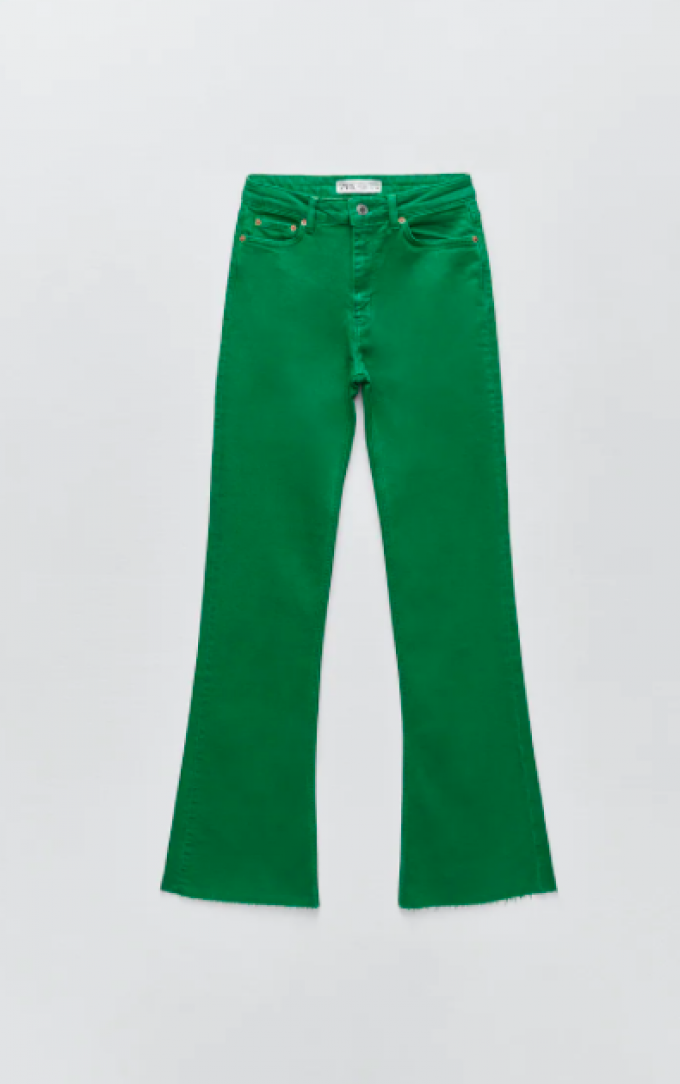 Groene flared jeans