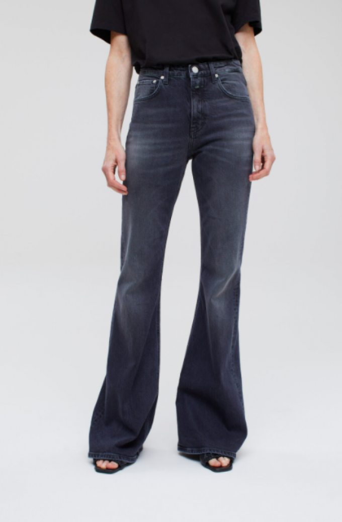 Grijze oversized flared jeans
