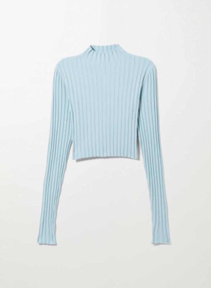 Hemelsblauwe cropped sweater