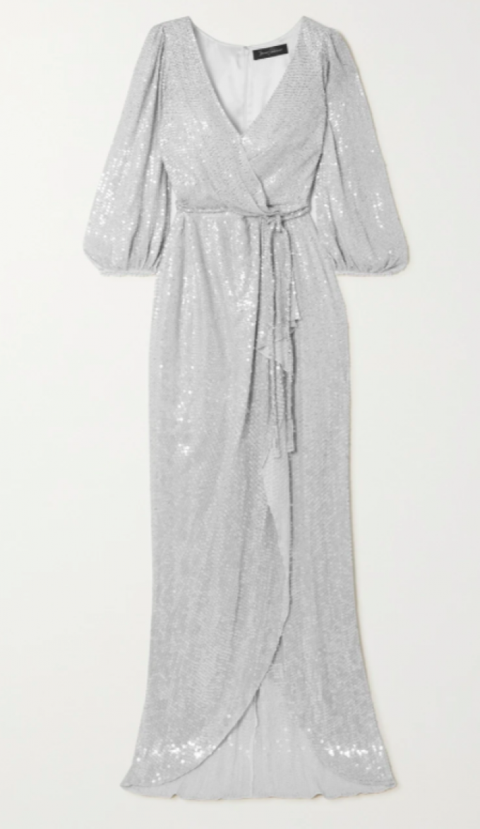 Zilveren sequin dress