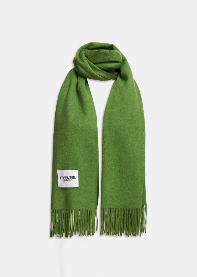 Felgroene oversized sjaal van wol
