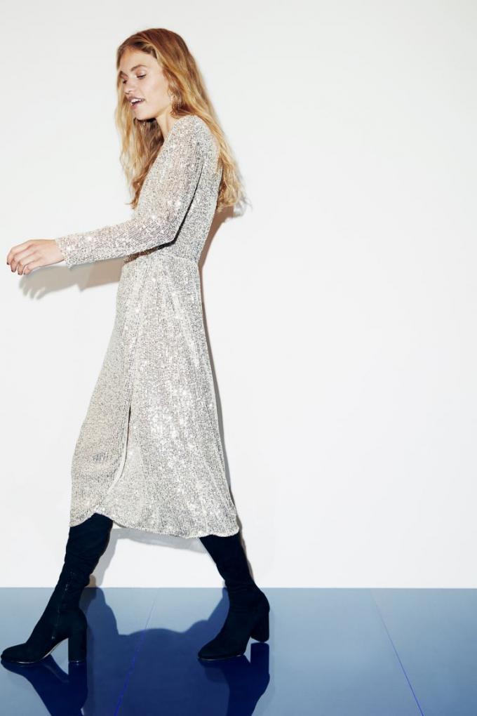 Robe portefeuille à paillettes