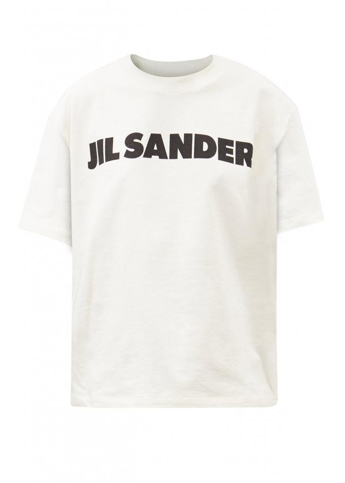 Witte katoenen T-shirt met Jil Sander logo