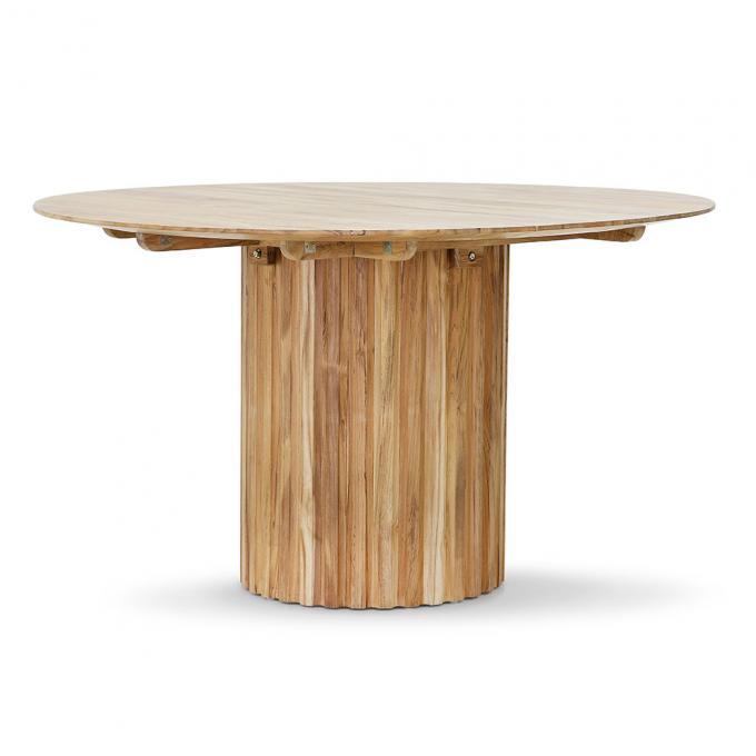 Ronde pillar dining tafel in teak wood