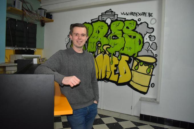 Pieter-Jan Breyne van escape rooms The Longest Hour en Virus Escape in het centrum van Ieper.