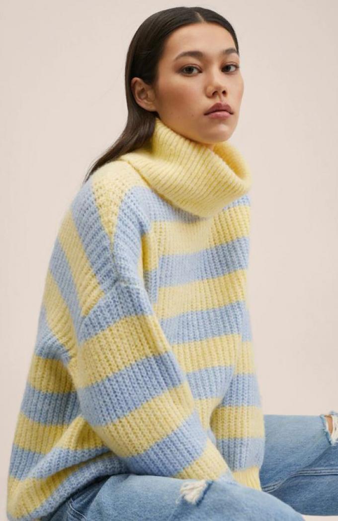 Gestreepte oversized trui 