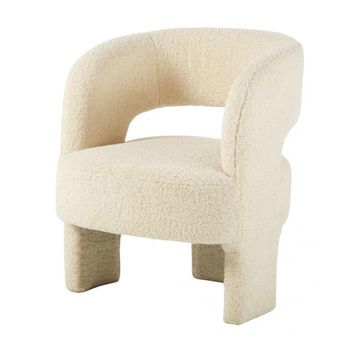 Ovalen fauteuil in aaibare teddystof