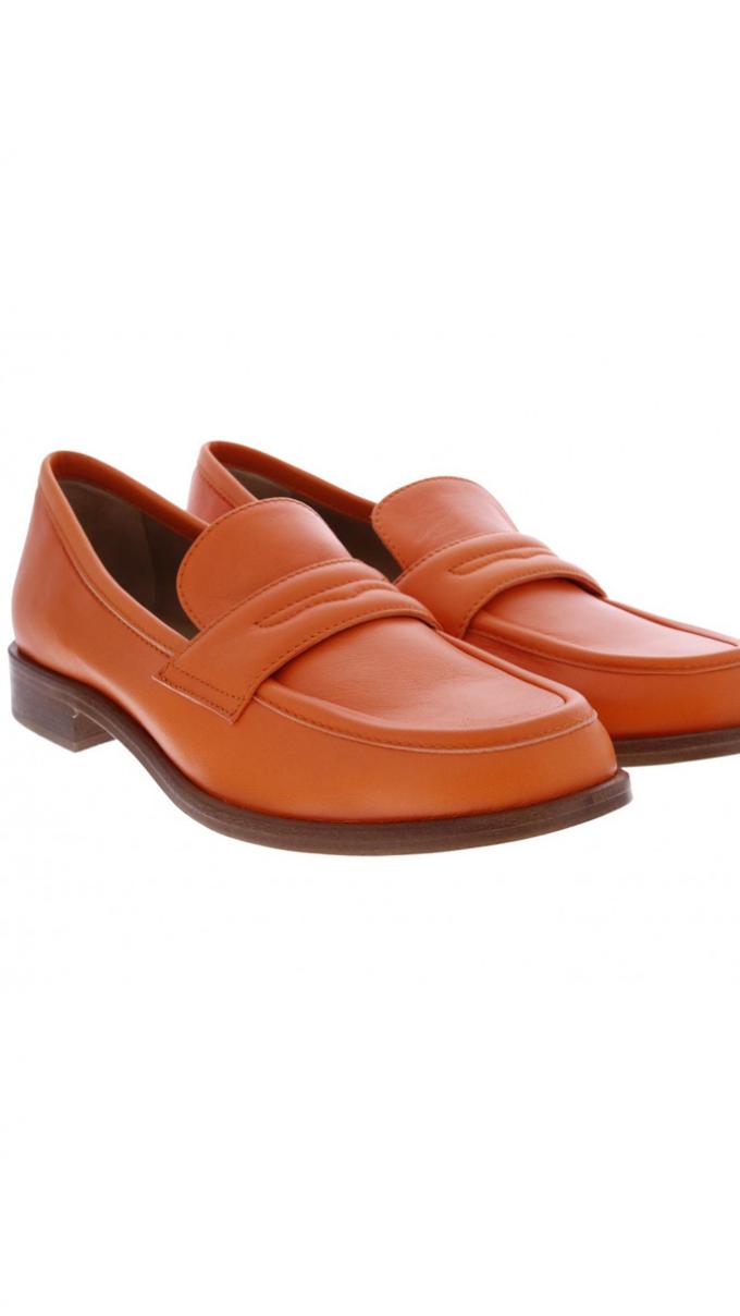 Loafers in vrolijk oranje