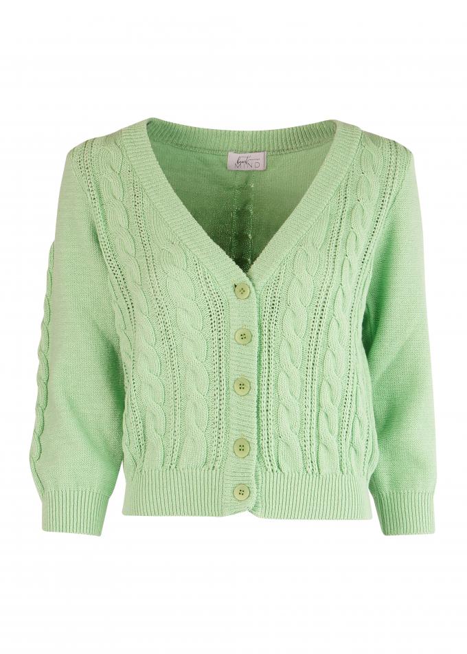 Groene cable knit cardigan