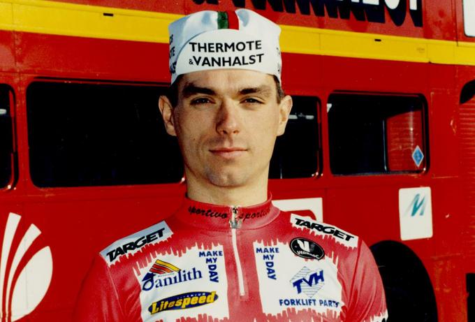 Christoph Roodhooft reed eind de jaren 90 voor de Kortrijkse Groeningespurters. (foto gf)