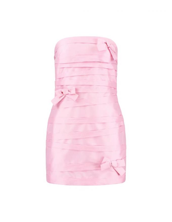 Roze bandeau mini-jurk