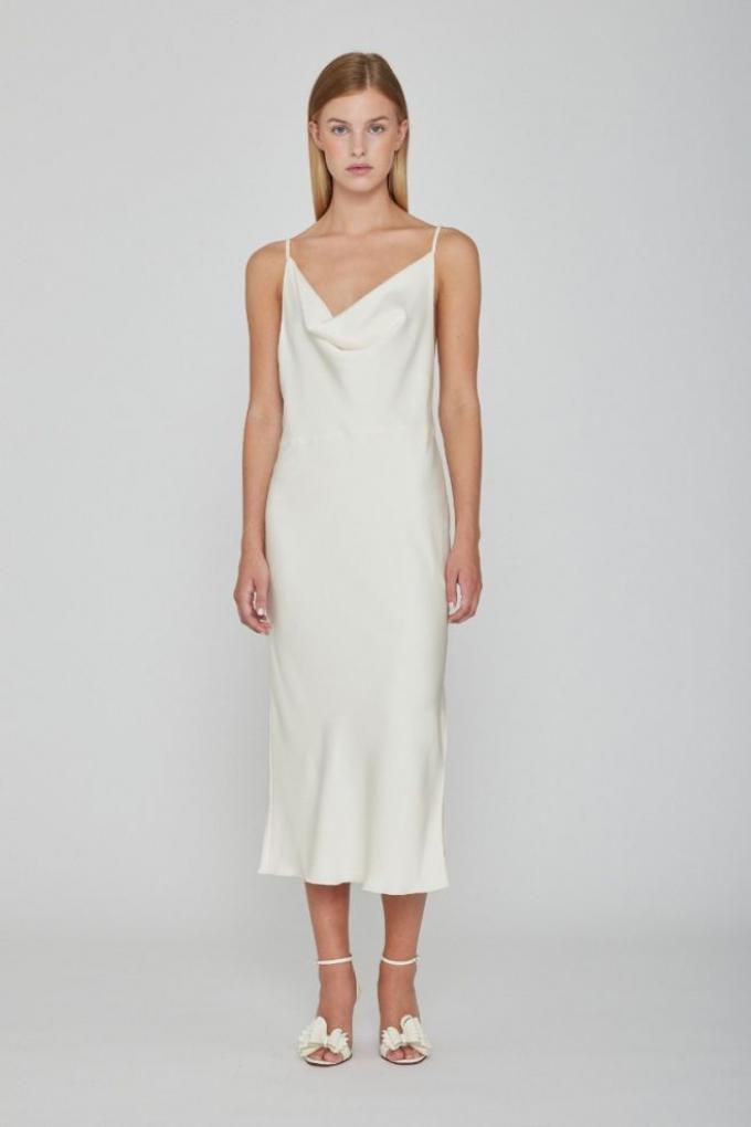 Witte slip dress