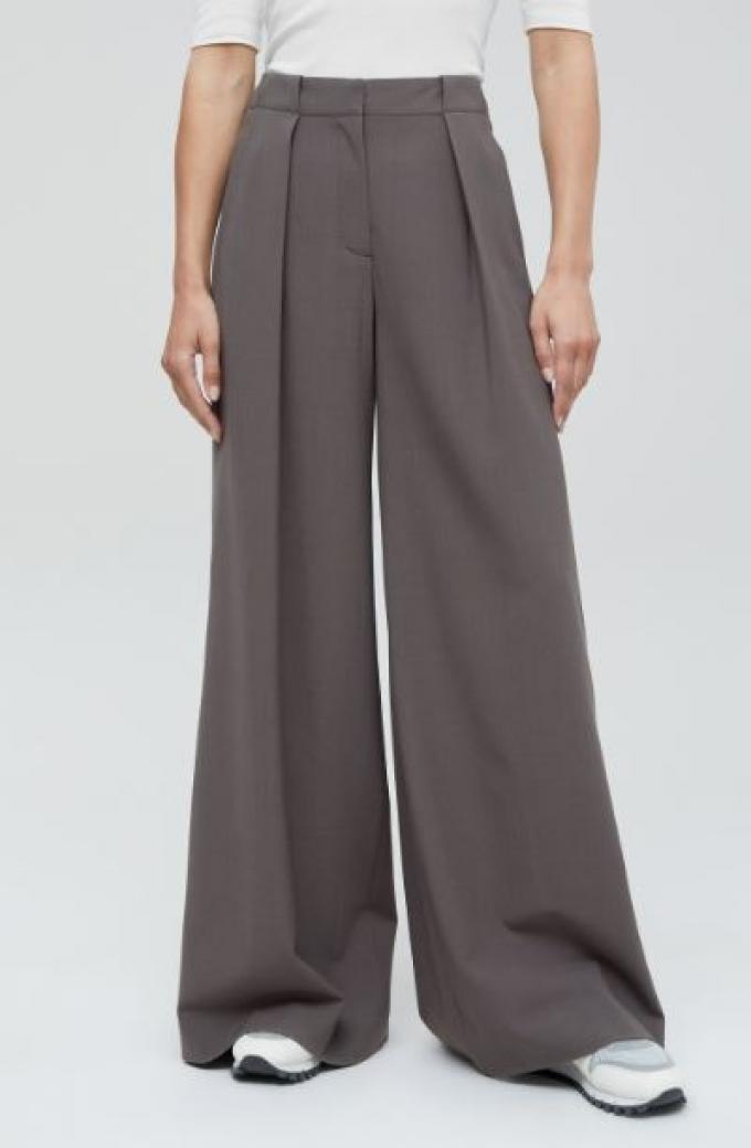 XL pantalon met hoge taille en uitlopende pijpen