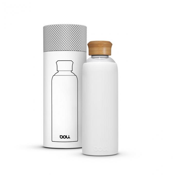 Glazen fles met beschermende siliconen hoes