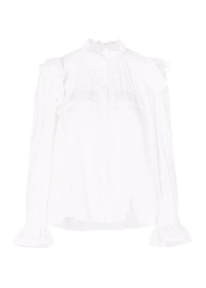 Witte blouse met ruches