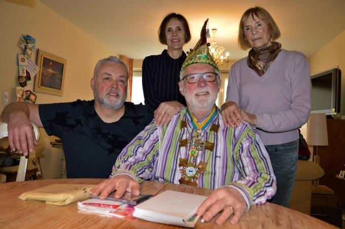 Eric en gezin, vlnr zijn zoon Bart, dochter Karen en echtgenote Nicole.