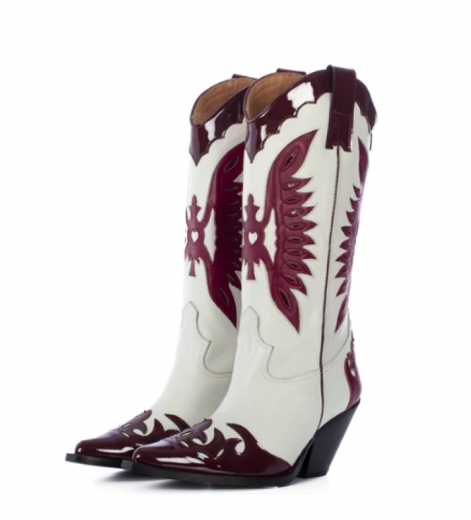 Rood-witte cowboy boots