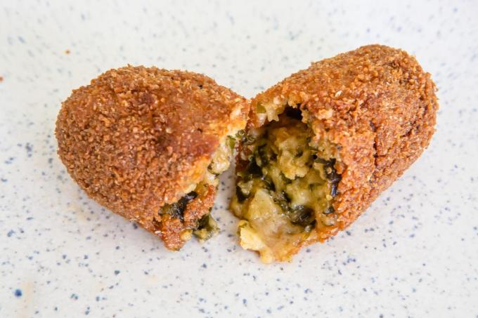 Qua textuur moet de zeewierkroket zeker niet onderdoen voor de ‘gewone’ garnaalkroket.