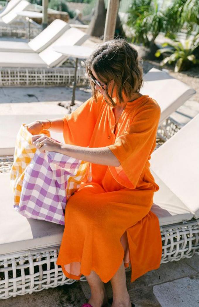 Oranje jurk van badstof 