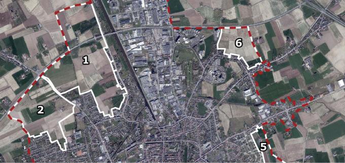 In het PRUP worden zes zoekzones naar voren geschoven waarmee het kleinstedelijk gebied kan uitbreiden. Sint-Jan Oost is de zone met nummer 6. (Foto TOGH)