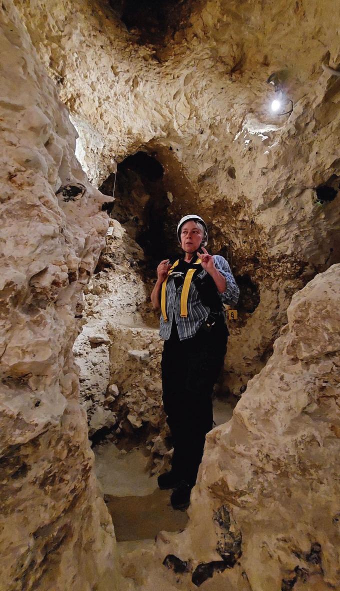 L’archéologue Hélène Collet dans les minières de Spiennes, qu’elle fouille depuis 25 ans.