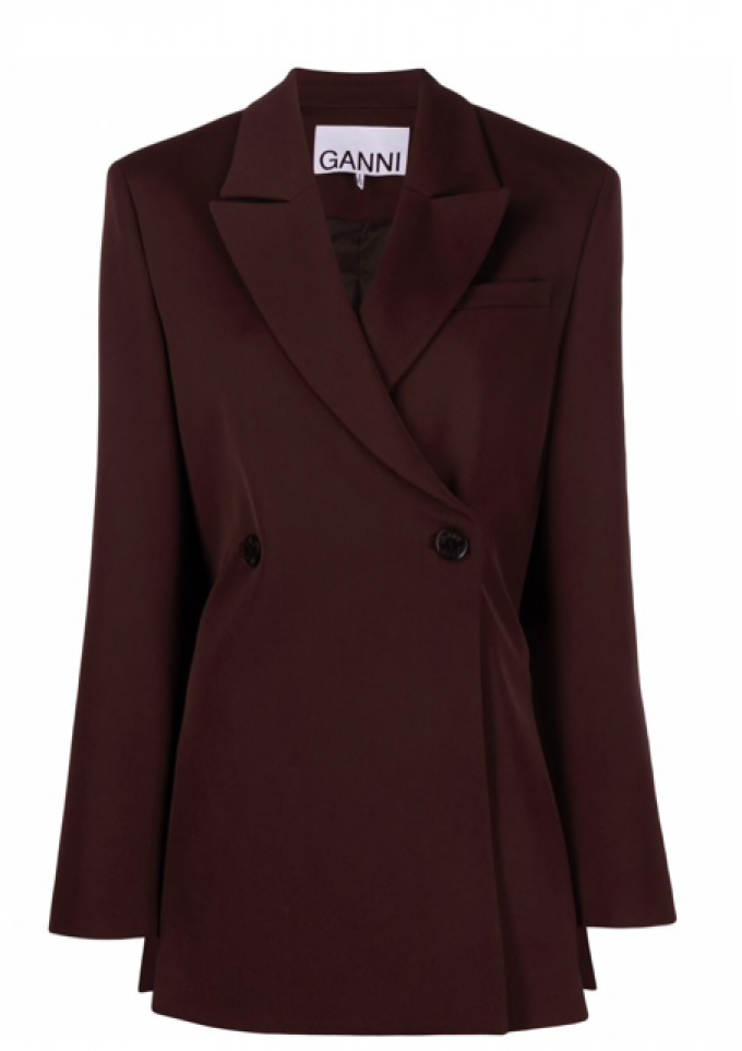 Chocoladebruine, gecentreerde blazer