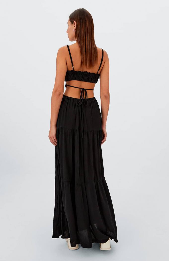 Zwarte jurk met strikdetail 