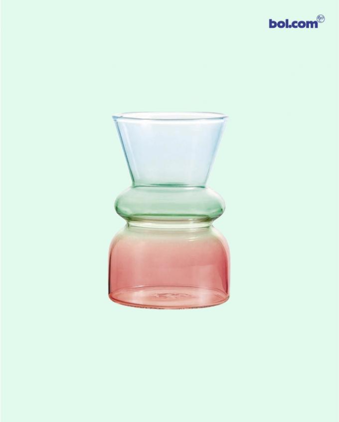 Kleurrijke glazen vaas