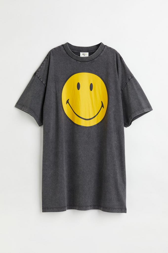 Robe t-shirt avec smiley