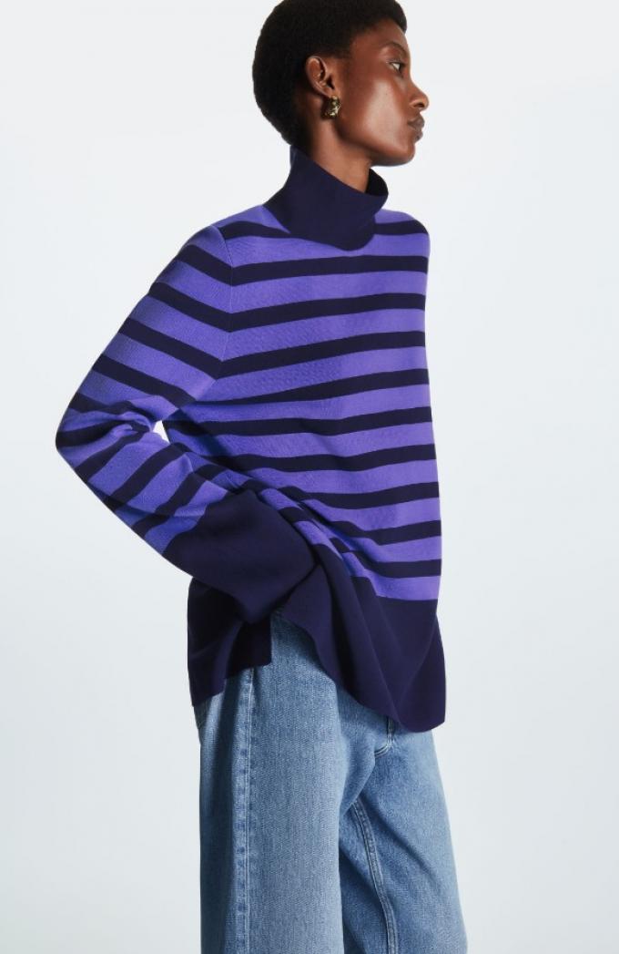 Oversized sweater met streep