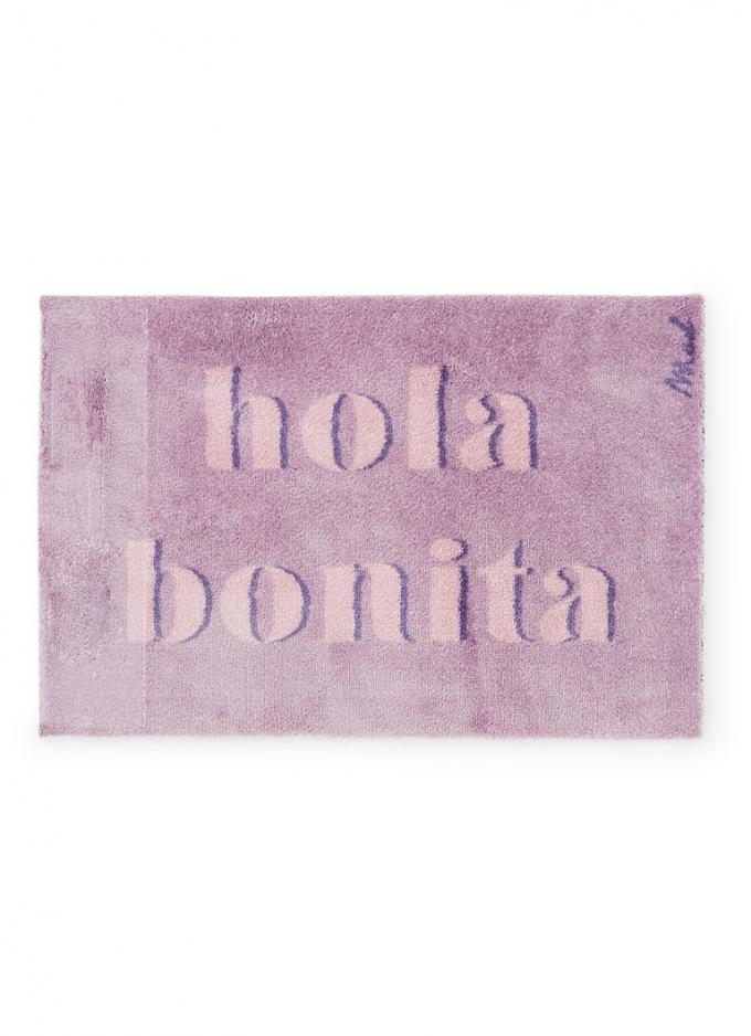 Badmat met opschrift 'Hola bonita'