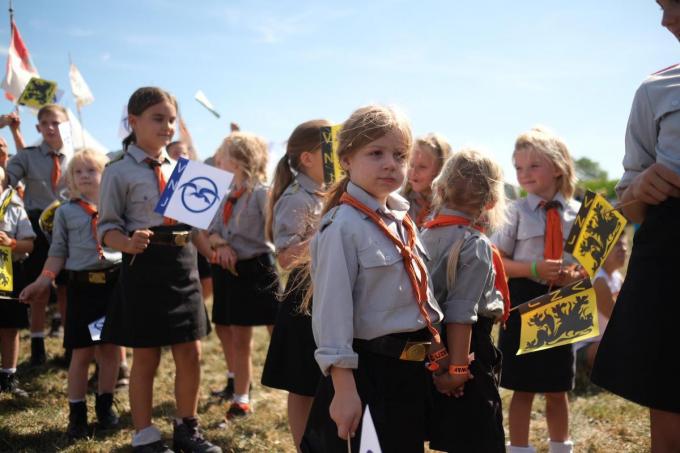 Ook de Vlaamsgezinde jeugdbeweging VNJ was op de afspraak.