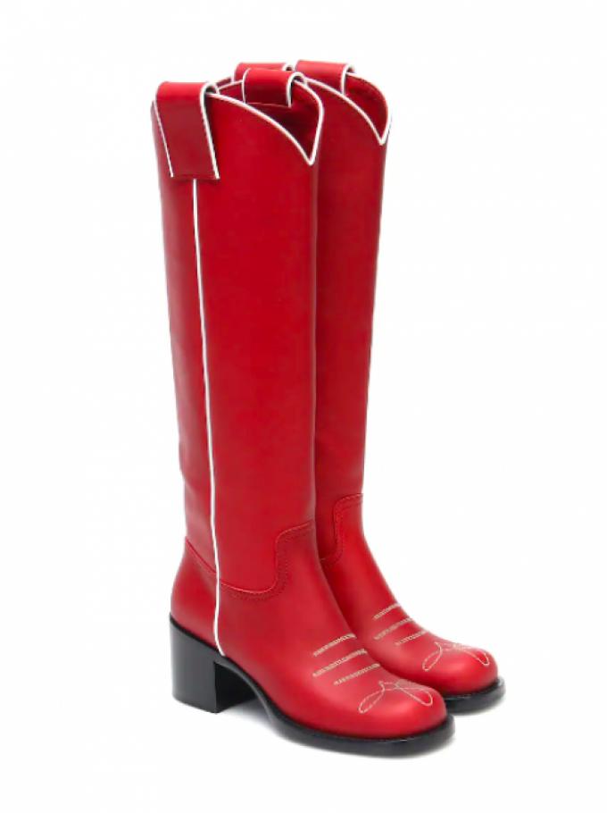 Knee-high boots rouges