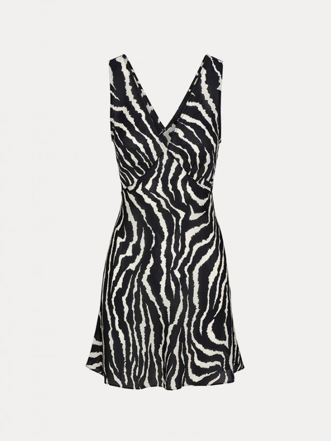 Zebra jurk met diepe V-hals