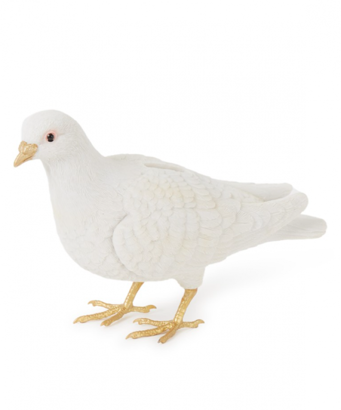 Witte spaarpot in de vorm van een duif